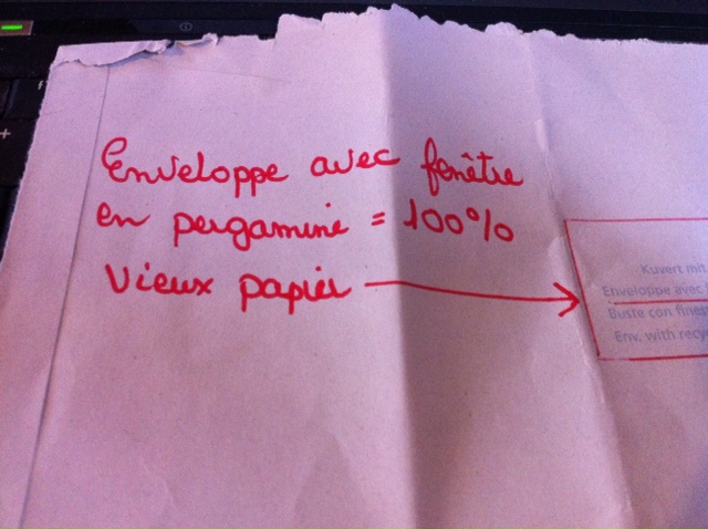 Enveloppe en pergamine inscription